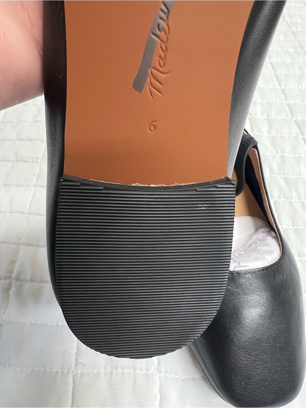 Madewell The Greta Ballet Flat in Black Leather Size 6 NWOB - Picture 12 of 12